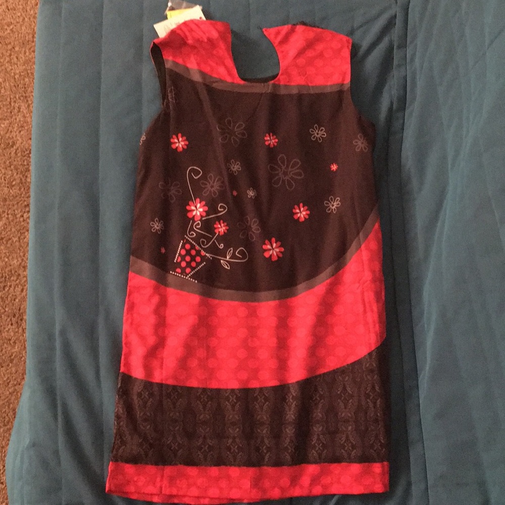 Black and red boho dress